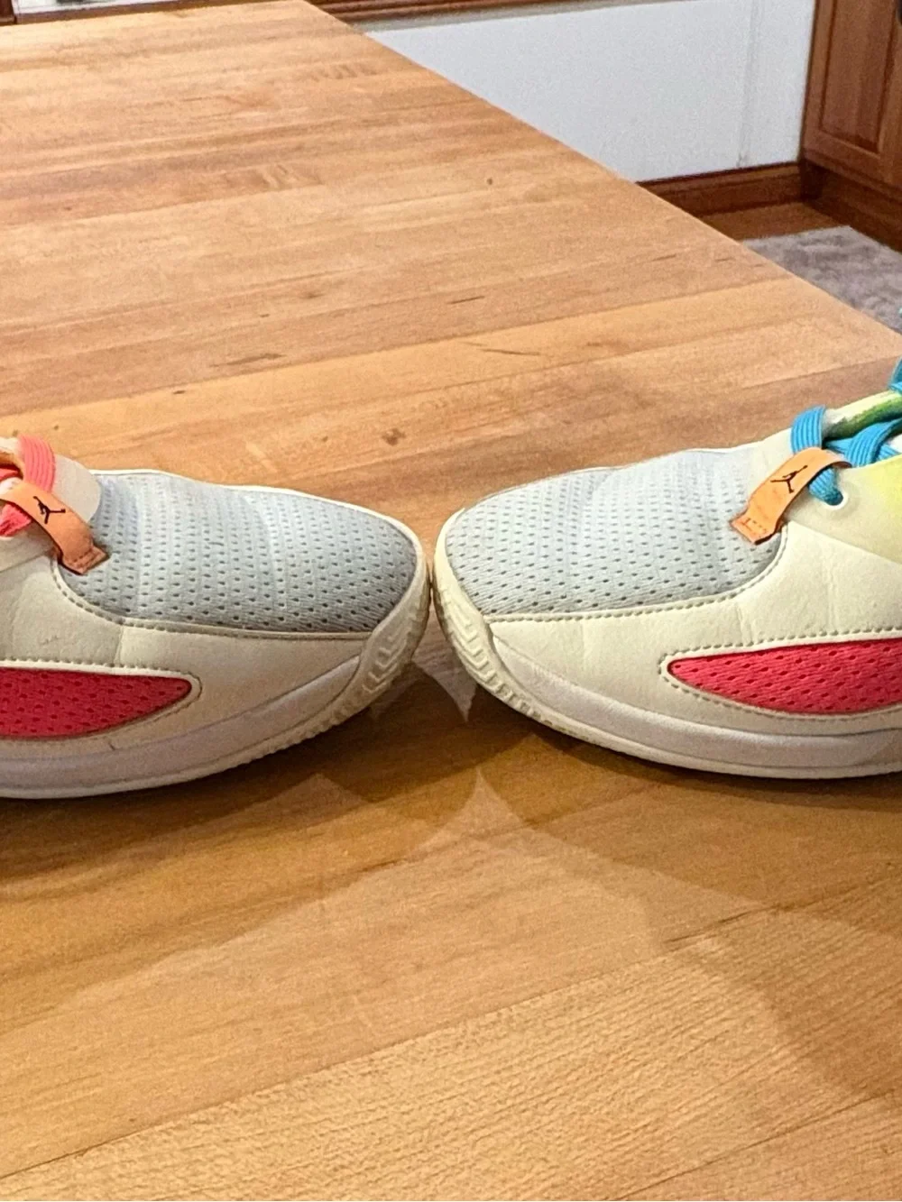 Nike Men's Athletic Sneakers - Light Gray, White & Pink Accents